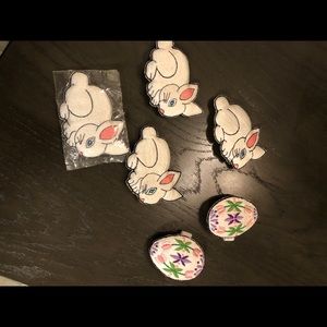 Vintage handmade Easter napkin rings set of 6